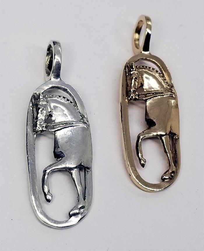 Dressage Horse Oval Pendant - Tempi Design Studio