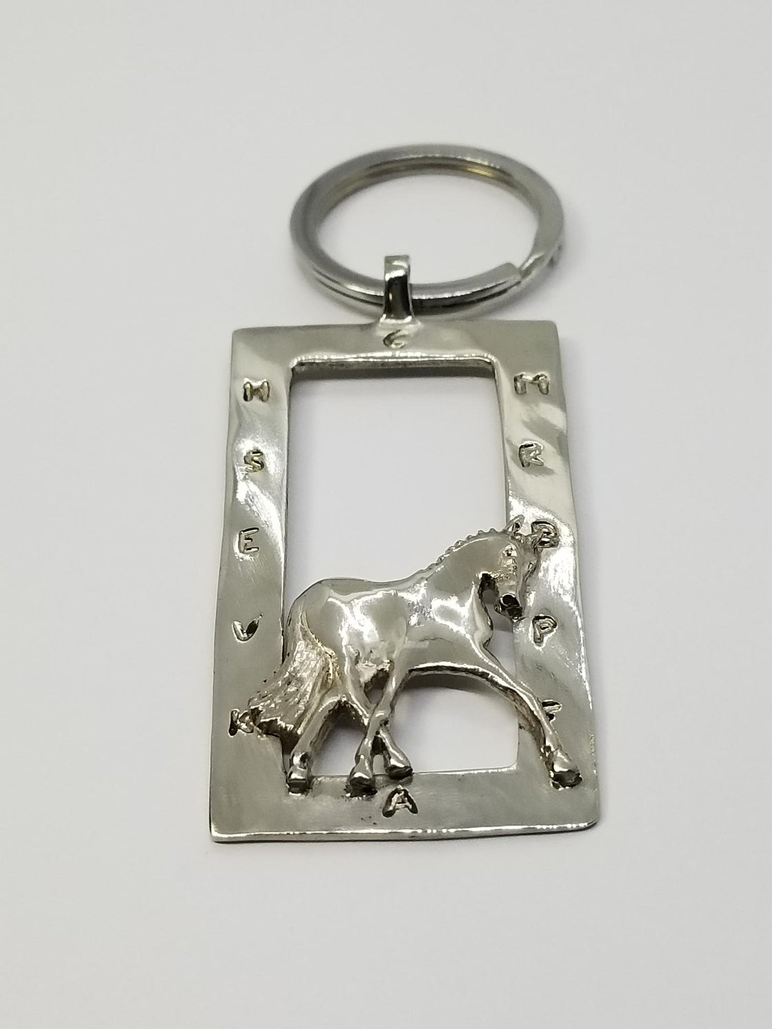 Dressage Horse in Half Pass and Arena Key Fob